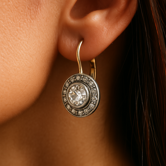 Aretes Vintage de Plata con Circonia