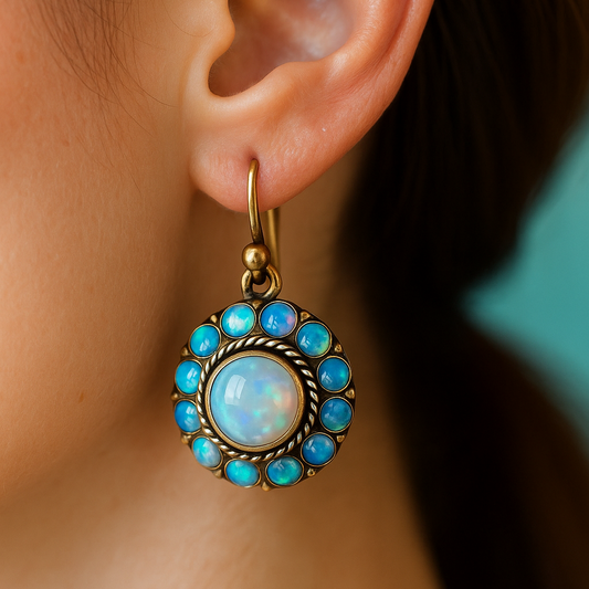 Aretes Vintage de Ópalo de Colección