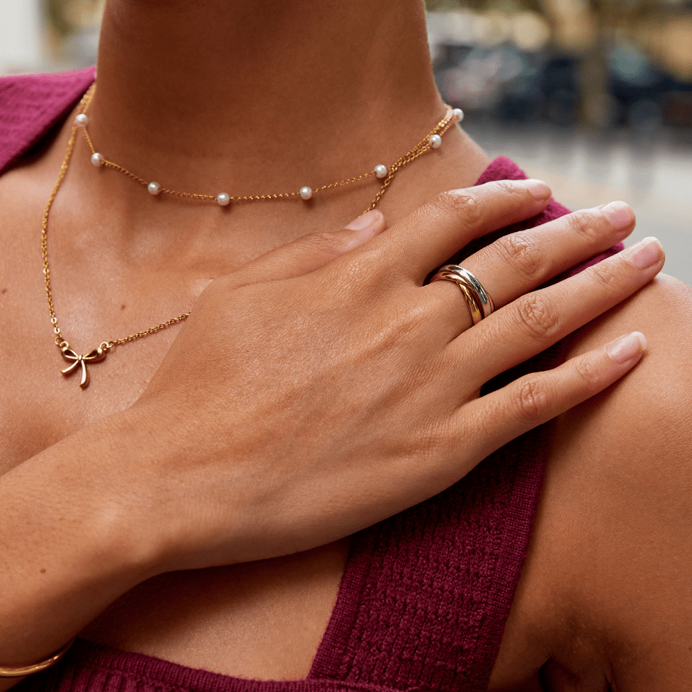 Anillo Elena de Tres Tonos con Aro