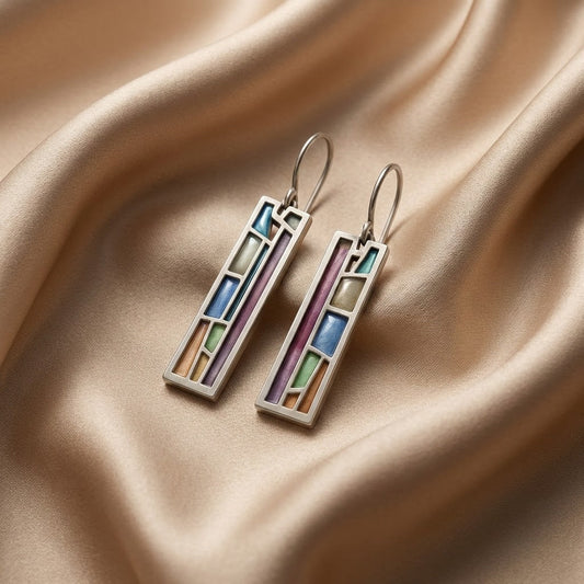 Aretes Vintage de Plata Colorida